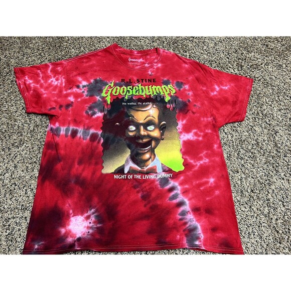 Goosebumps Shirt Red Tie Dye - Night of the Living Dummy - Size Large Slappy - Picture 1 of 6